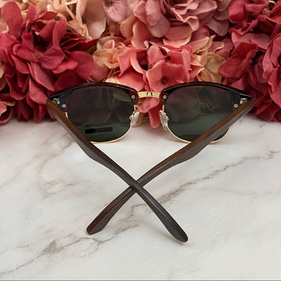 KINGSEVEN Walnut Wood Sunglasses with Green Lenses - Picture 10 of 16